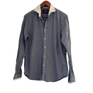 Men's Louis Philipe Blue & White Dress Shirt